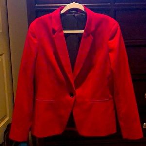 Red One Button Blazer